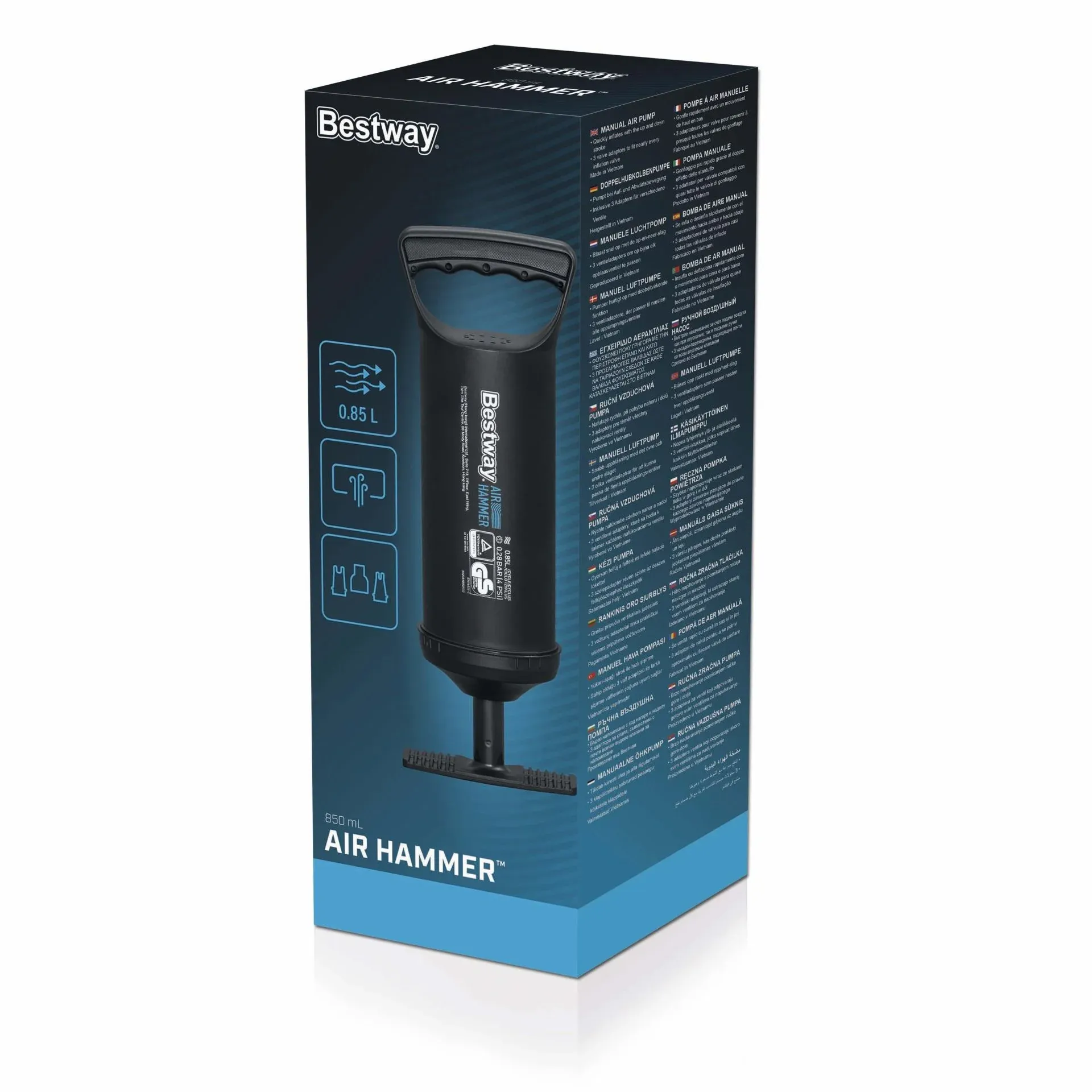 Bestway 62002 Air Hammer Çift Fonksiyonlu El Pompası 30 cm
