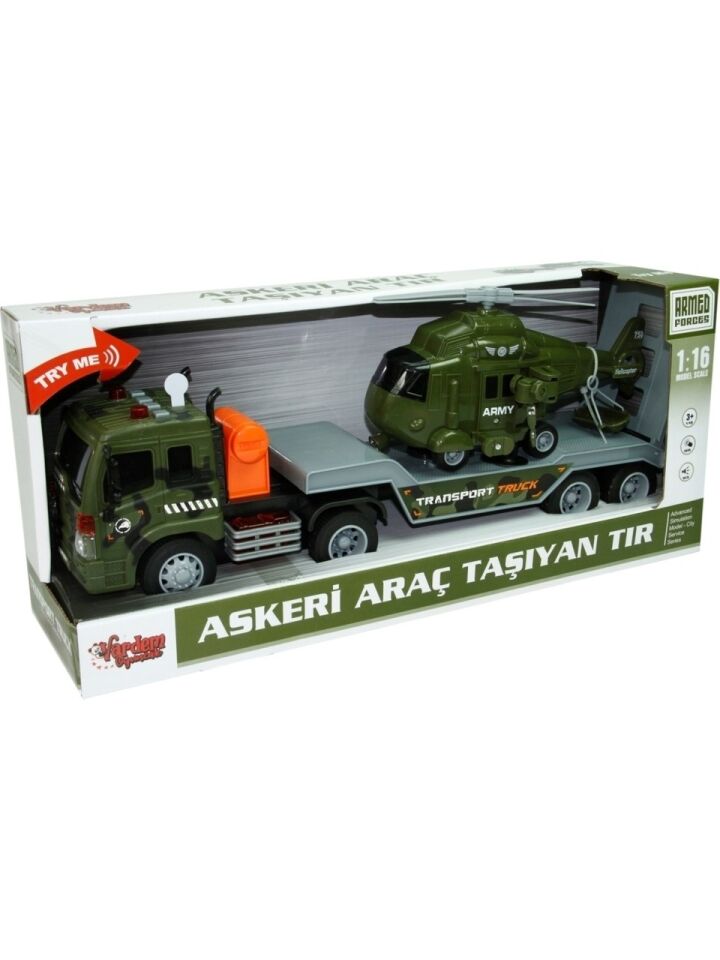 Vardem 1:16 Sürtmeli Sesli Işıklı Askeri Helikopter taşıyan Tır
