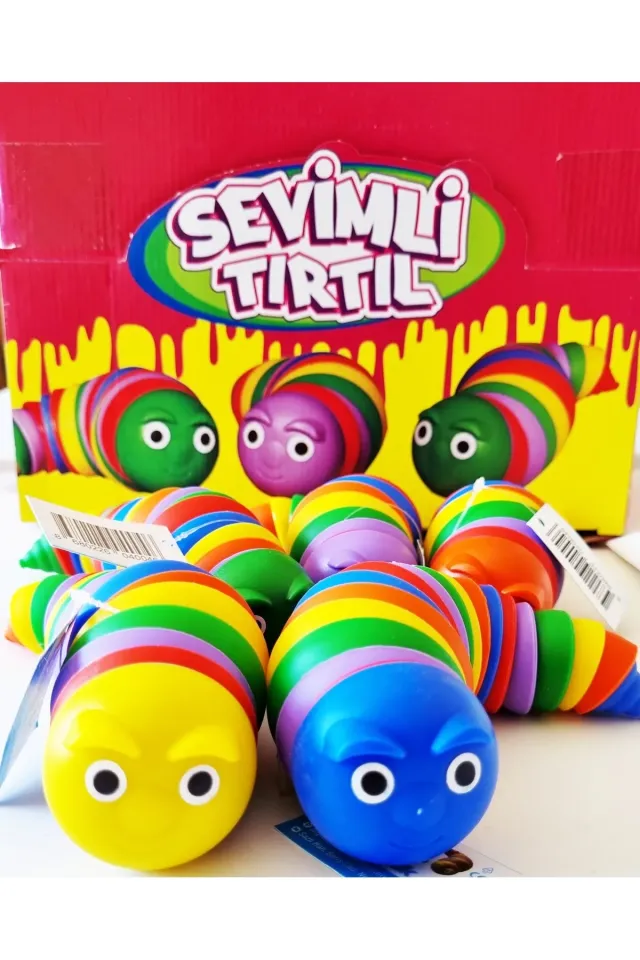 Rengarenk Sevimli Tırtıl Esnek Tırtıl Oyuncak Eğitici Duyusal Çıngıraklı Oyuncak