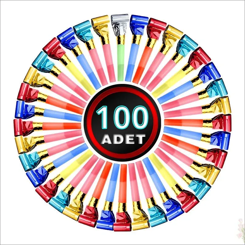 Parti Düdük Kaynana Dili, Çok Renkli - 100 Adet